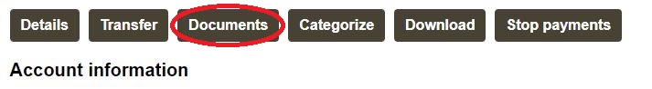 E-statements document tab